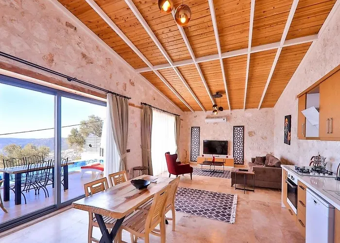 1 Bedroom Seaview With Private Indoor - Outdoor Pool Hot Tub * Kalkan